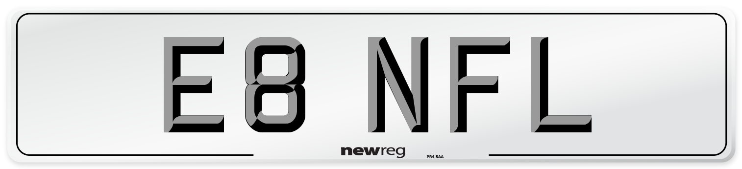 E8 NFL Number Plate from New Reg